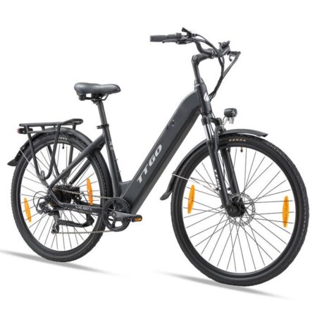Vélo Électrique 28"- Moteur 350W Batterie 36V/20Ah - Autonomie 110km,Shimano 7 vitesses,Fourche à suspension, Frein à disque,Noir