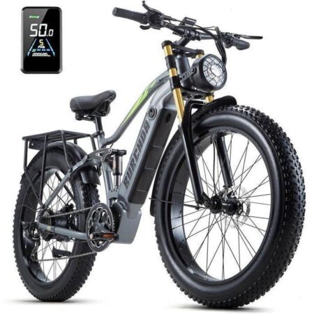 BURCHDA RX80 - Vélo Électrique E-Bike 26"x4,0" - 48V 20AH - 1000W - 120KM(PAS) - 45KM/H - Frein Hydraulique - Tout Suspension