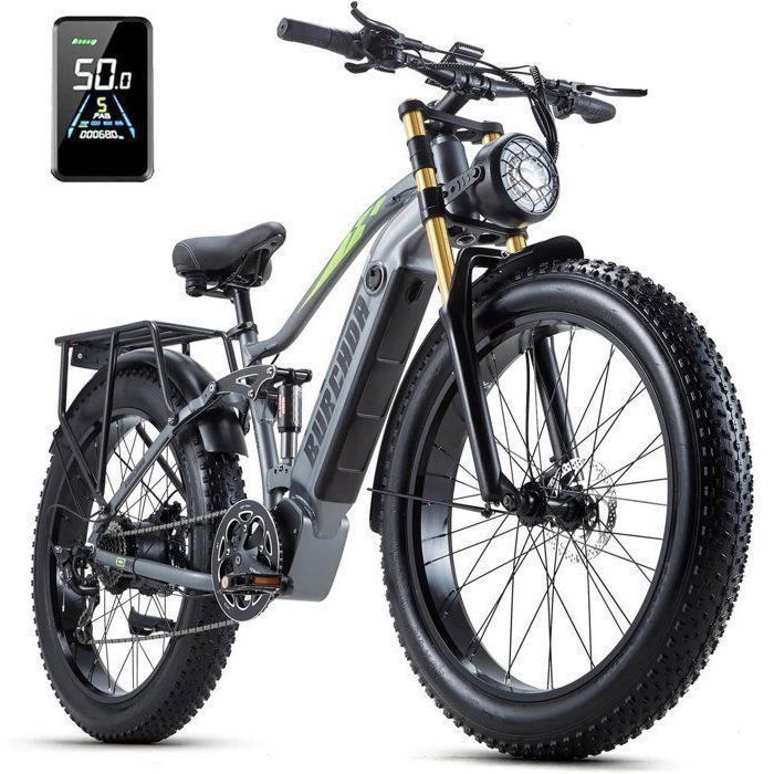 BURCHDA RX80 - Vélo Électrique E-Bike 26"x4,0" - 48V 20AH - 1000W - 120KM(PAS) - 45KM/H - Frein Hydraulique - Tout Suspension