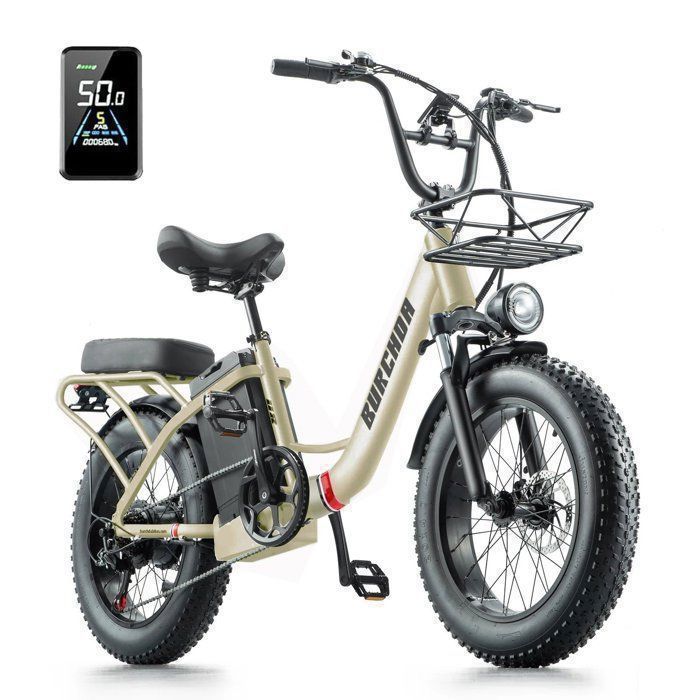 BURCHDA U8 Vélo Électrique de Ville,Moteur 1000W,Batterie 48V 31.5Ah,Autonomie 200KM,VTT 40KM/H,Fat Bike 20"x4,0" - Doré