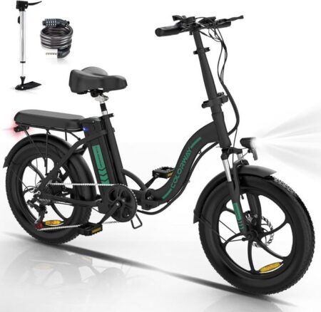 Vélo Électrique COLORWAY pliable 20" - Batterie 36V/12Ah - Moteur 250W - 7 Vitesses - Noir