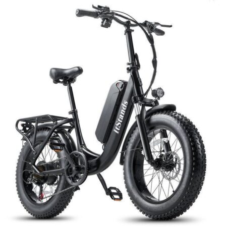Vélo Électrique ITSTANDS U1,VTT Fat Bike 20"x4,0",Batterie 48V/15AH,Moteur 1000W,Autonomie 100KM,Shimano 7 vitesses,E-BIKE Noir