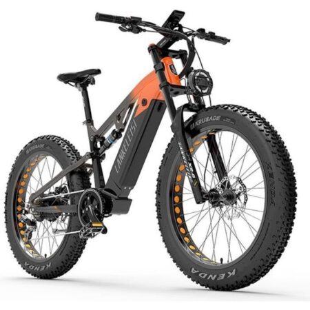 Vélo électrique LANKELEISI RV800 PLUS Orange 750W moteur 20AH BATTERIE SAMSUNG 26" pouces gros pneu Fat Bike VTT