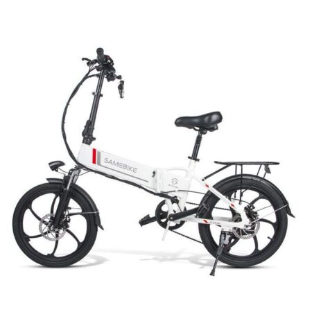 Vélo Électrique Pliable 20" - Samebike - 350W/48V 10AH Batterie Amovible, Autonomie 70 km, Shimano 7 Vitesses,Vélo Urbain,Blanc