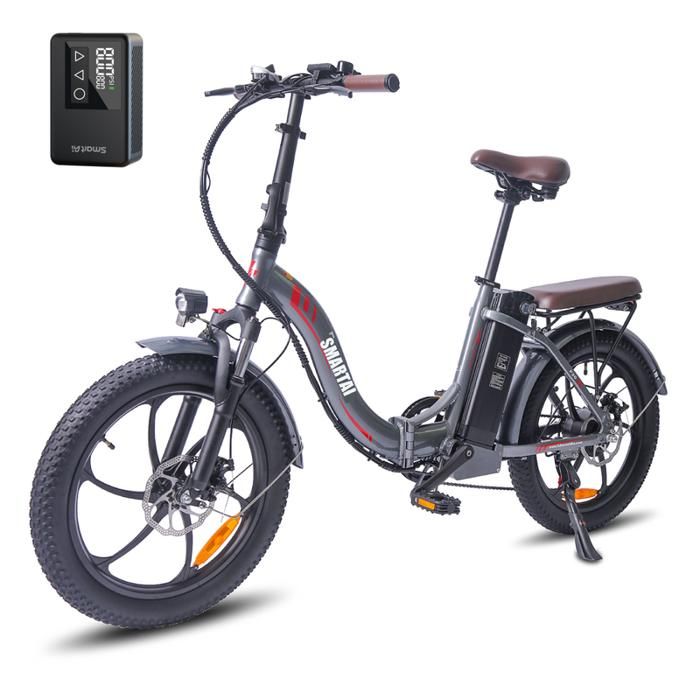 Vélo Électrique Pliable 20" Pneus larges - FAFREES F20 - Moteur 250W Batterie Amovible 36V/16Ah,Autonomie 130km,Shimano 7 vitesses