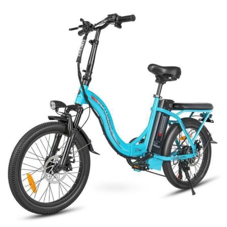 Samebike CY20 - Vélo électrique pliable 20" VAE - Moteur 350W Batterie Amovible 36V 12Ah - Autonomie 90km - Shimano 7 vitesses,Bleu