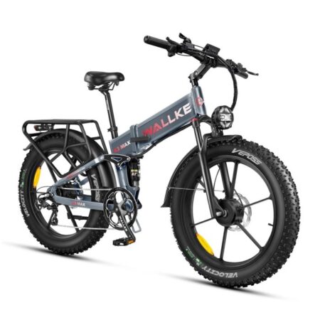 Vélo électrique pliable Wallke X3 MAX 1500W double moteur 48V 22AH batterie Samsung 26 pouces VTT Fat Bike Shimano 7 vitesses-Gris