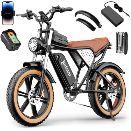 Vélo Électrique-20"*4.0 pneus tout terrain-Moteur 1500W-Batterie Amovible 48V/20Ah-Autonomie 80-120km-Shimano 7 vitesses-Orange