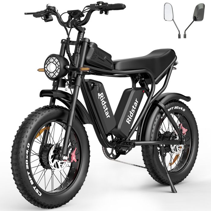 Vélo électrique RIDSTAR Double moteur 1000W*2 - Double batterie 52V 20Ah*2 avec pneus 20"*4.0 et freins hydrauliques