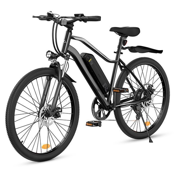 Vélo électrique VTT adulte Noir 26" EB3, Moteur 250W, Batterie Amovible 36V 10.4Ah, 35km/h, portée 100km