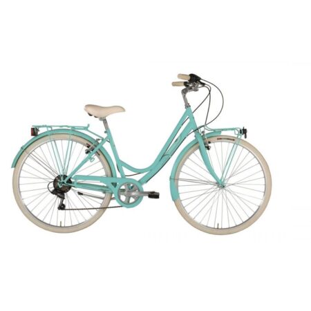 Vélo Urbain Femme 28" - Alpina - Sharin - 6 Vitesses - Bleu Vert - Cadre Hi-Ten