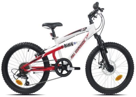 Vélo VTT 20'' Tout Suspendu équipé de 6 vitesses Shimano et Frein à disque avant !