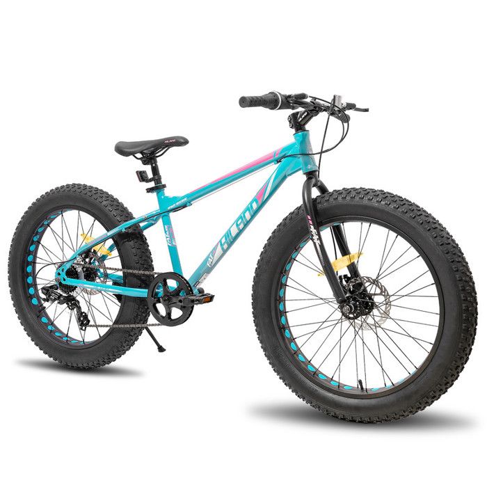 Vélo VTT FAT 20" HILAND BIKES en Aluminium avec SHIMANO 7 Vitesses et Freins à Disques - Vert