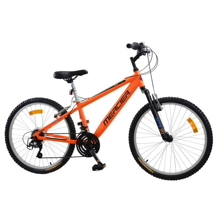 VTT 24'' MERCIER fourche télescopique alu - 18 vitesses - cadre mixte - orange