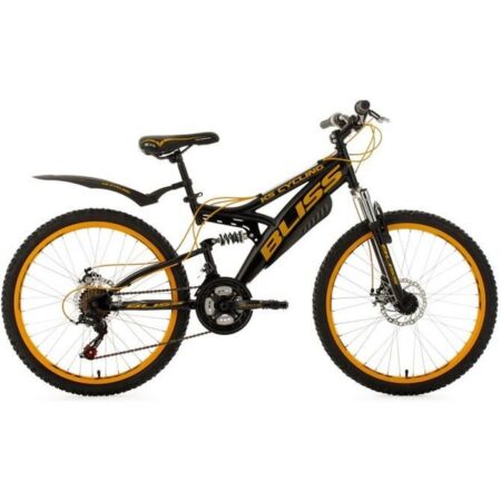 VTT tout suspendu adolescent 24'' Bliss noir-jaune TC 38 cm KS Cycling