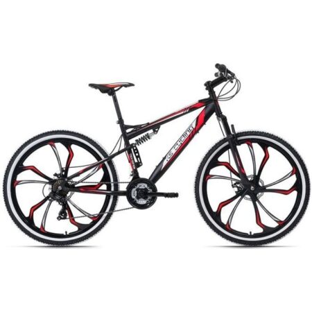 VTT Tout Suspendu 27,5" Scrawler noir-rouge KS Cycling - 21 Vitesses - Taille de Cadre 51 cm