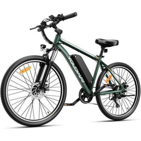 YOLOWAY Vélo électrique 27.5"Vert- Moteur 519W -Batterie Amovible 36V 12.5Ah-Shimano 7 Vitesse-Vélo VTT électrique- Autonomie 90km