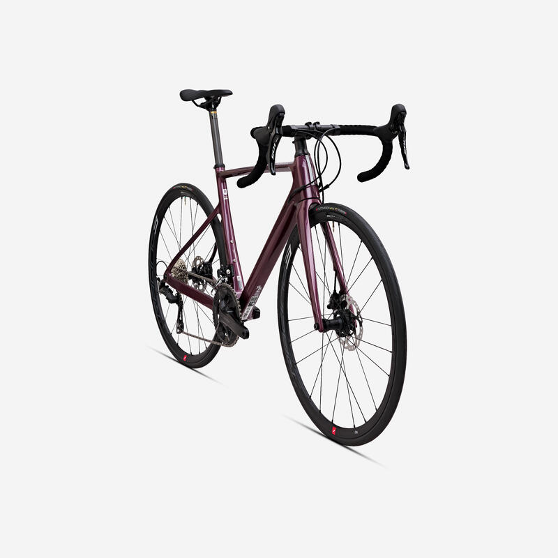 VELO DE ROUTE EDR CF SHIMANO 105 12 VITESSES FEMME BORDEAUX – Image 2