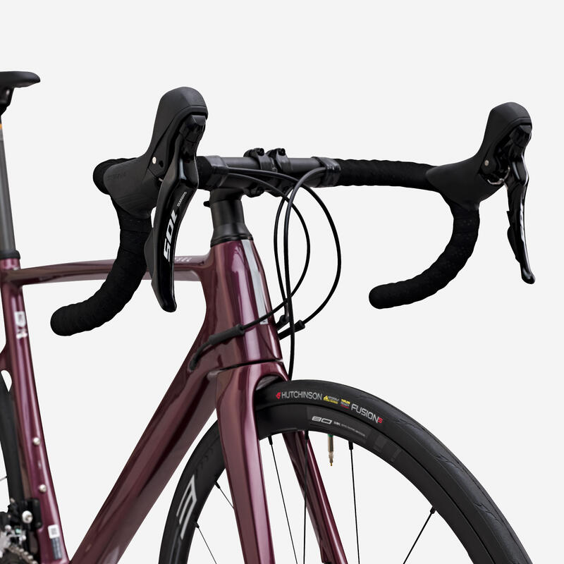 VELO DE ROUTE EDR CF SHIMANO 105 12 VITESSES FEMME BORDEAUX – Image 6