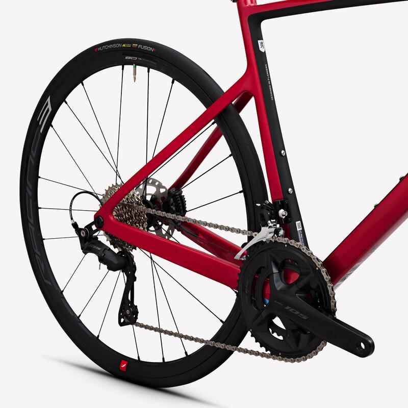 VELO DE ROUTE EDR CF SHIMANO 105 12 VITESSES ROUGE – Image 5