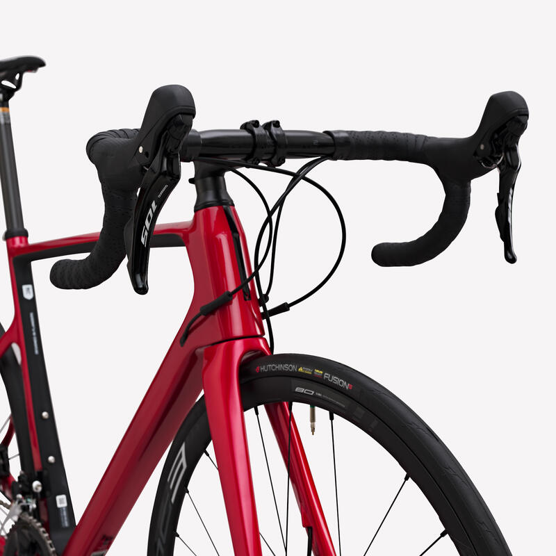 VELO DE ROUTE EDR CF SHIMANO 105 12 VITESSES ROUGE – Image 6