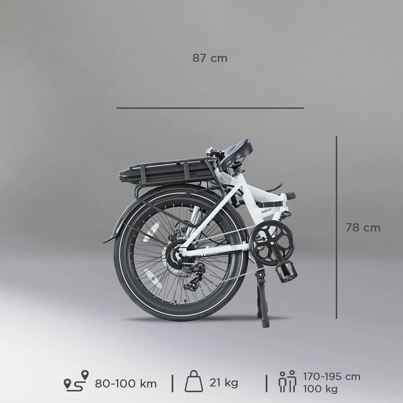 Vélo de Ville Pliant à Assistance Électrique 24" - Legend Siena 13Ah Blanc – Image 2