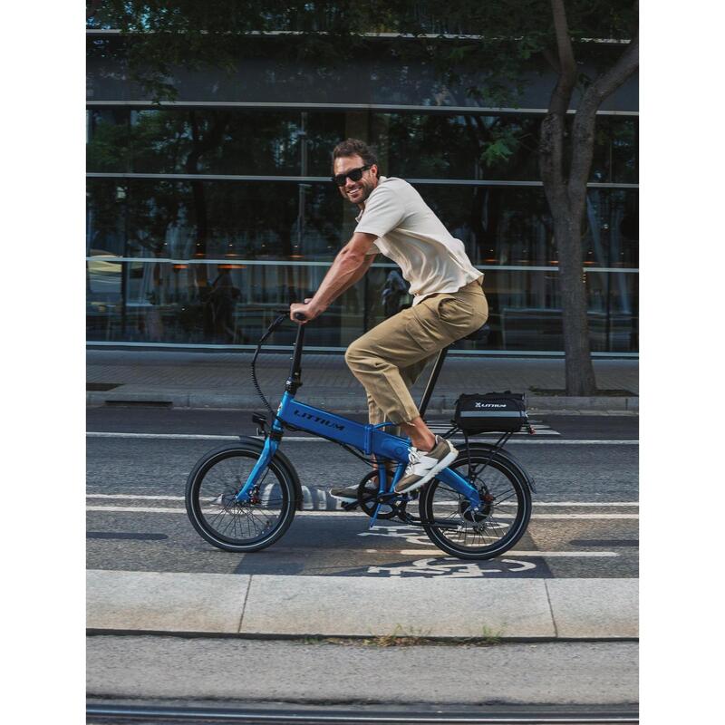 Vélo électrique pliant LITTIUM IBIZA RAINBOW Bleue 10,4 AH – Image 6