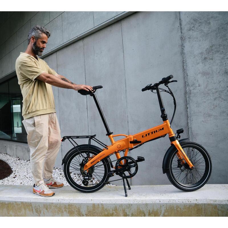 Vélo électrique pliant LITTIUM IBIZA RAINBOW Orange 10,4 AH – Image 4