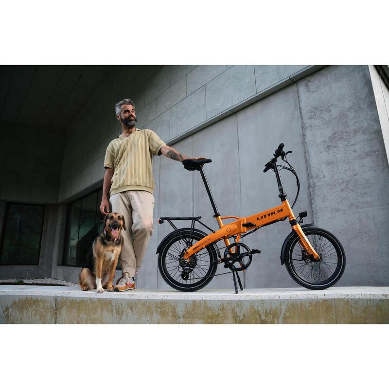 Vélo électrique pliant LITTIUM IBIZA RAINBOW Orange 10,4 AH – Image 5