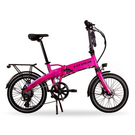 Vélo électrique pliant LITTIUM IBIZA RAINBOW Rose 10,4 AH
