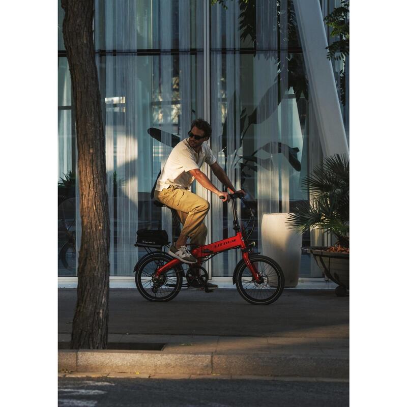 Vélo électrique pliant LITTIUM IBIZA RAINBOW Rouge 10,4 AH – Image 3