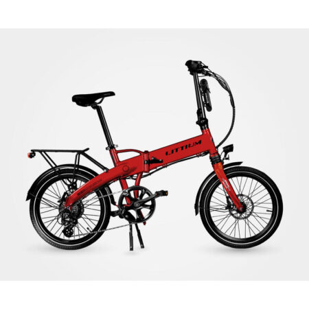 Vélo électrique pliant LITTIUM IBIZA RAINBOW Rouge 10,4 AH