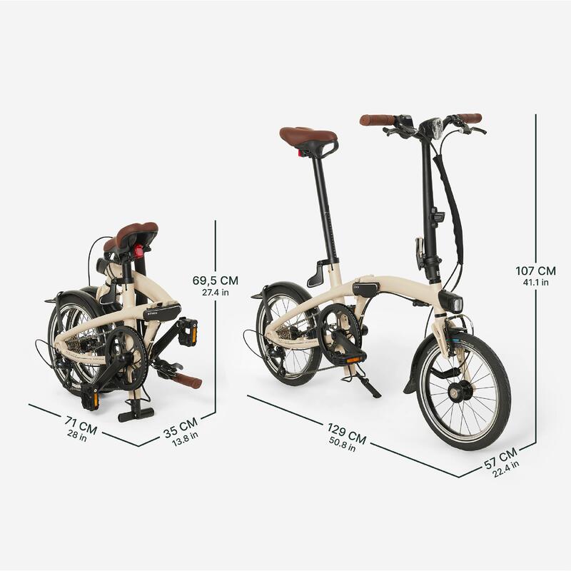 Velo pliant ultra compact fold light 1 seconde beige – Image 2