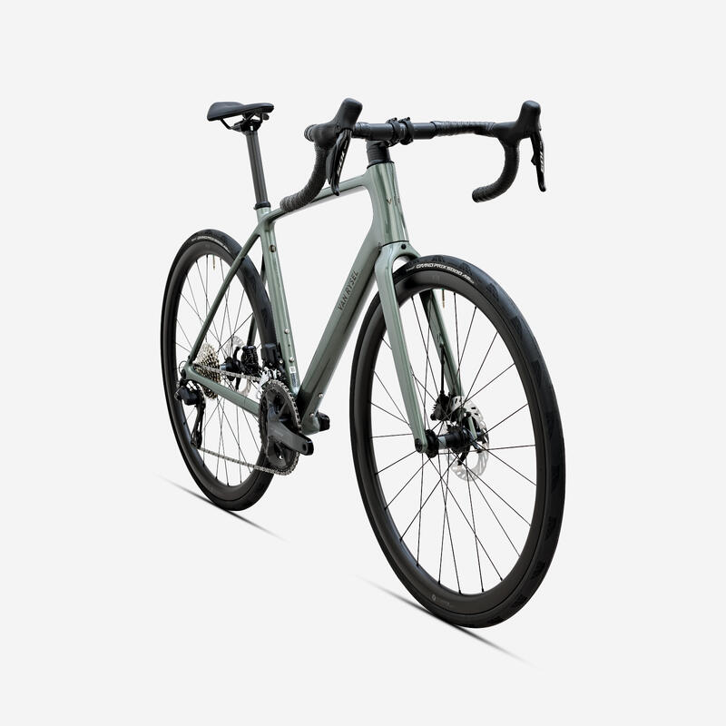 Vélo route endurance, Shimano 105 Di2, EDR CF ULTRA Vert kaki – Image 2