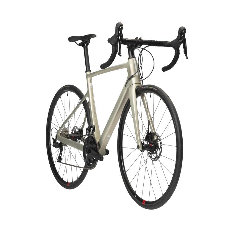 Vélo route femme EDR carbone Disc shimano 105 beige – Image 2
