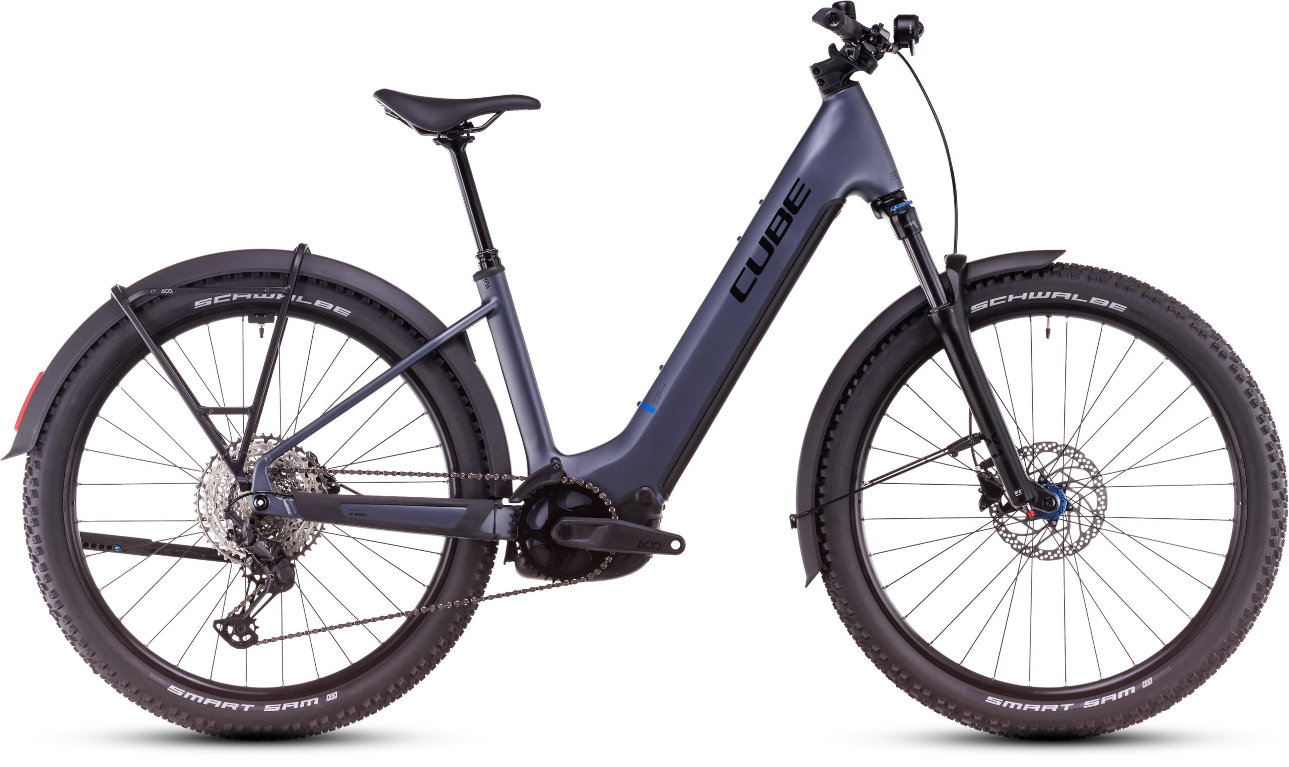 Cube Reaction Hybrid Pro 800 Allroad Easy Entry (2025) | VTT électrique semi-rigide 27,5 pouces | metallicgrey´n´black