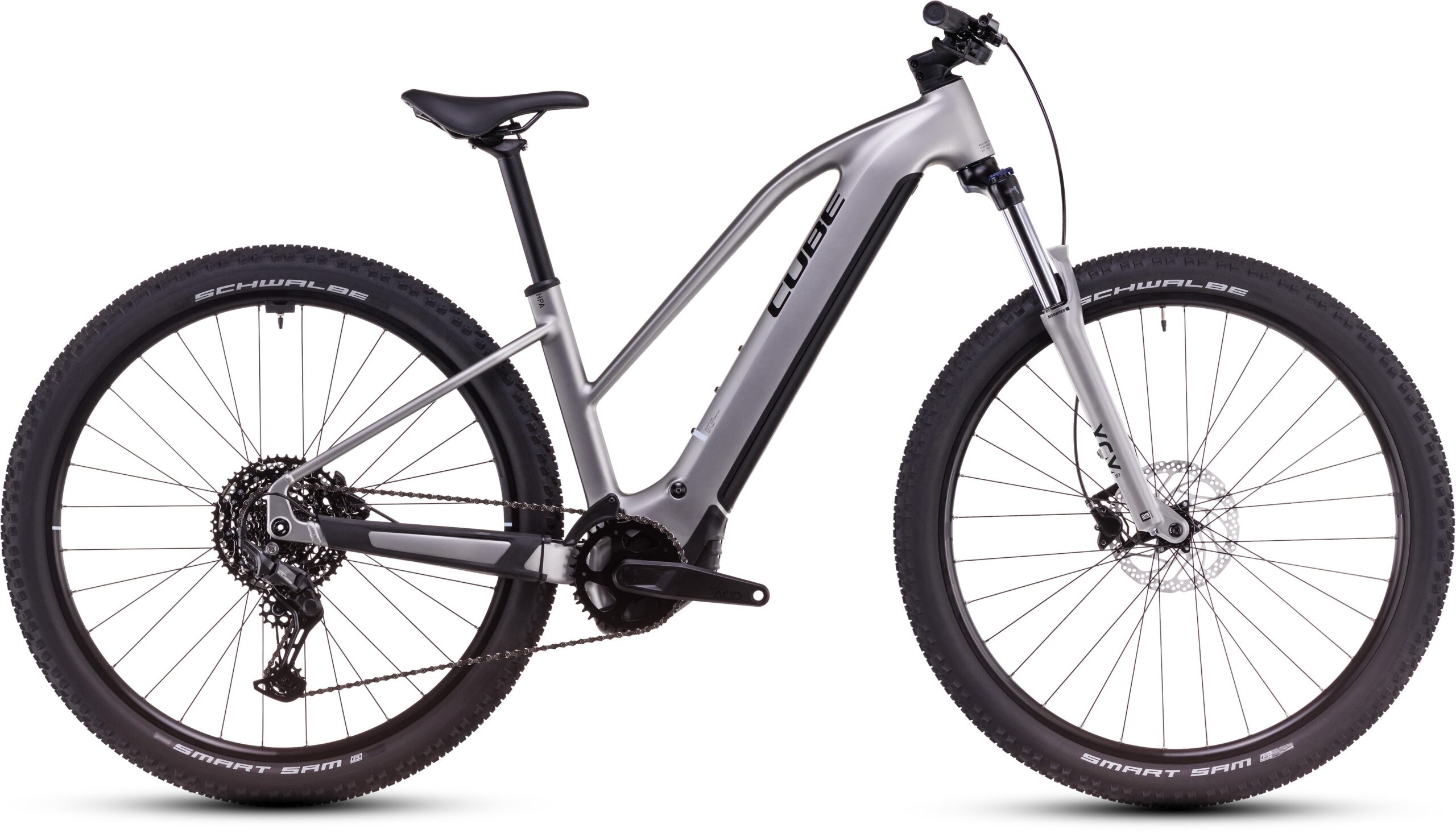 Cube Reaction Hybrid ONE 800 Trapèze (2025) | VTT électrique semi-rigide 27,5/29 pouces | silver´n´black