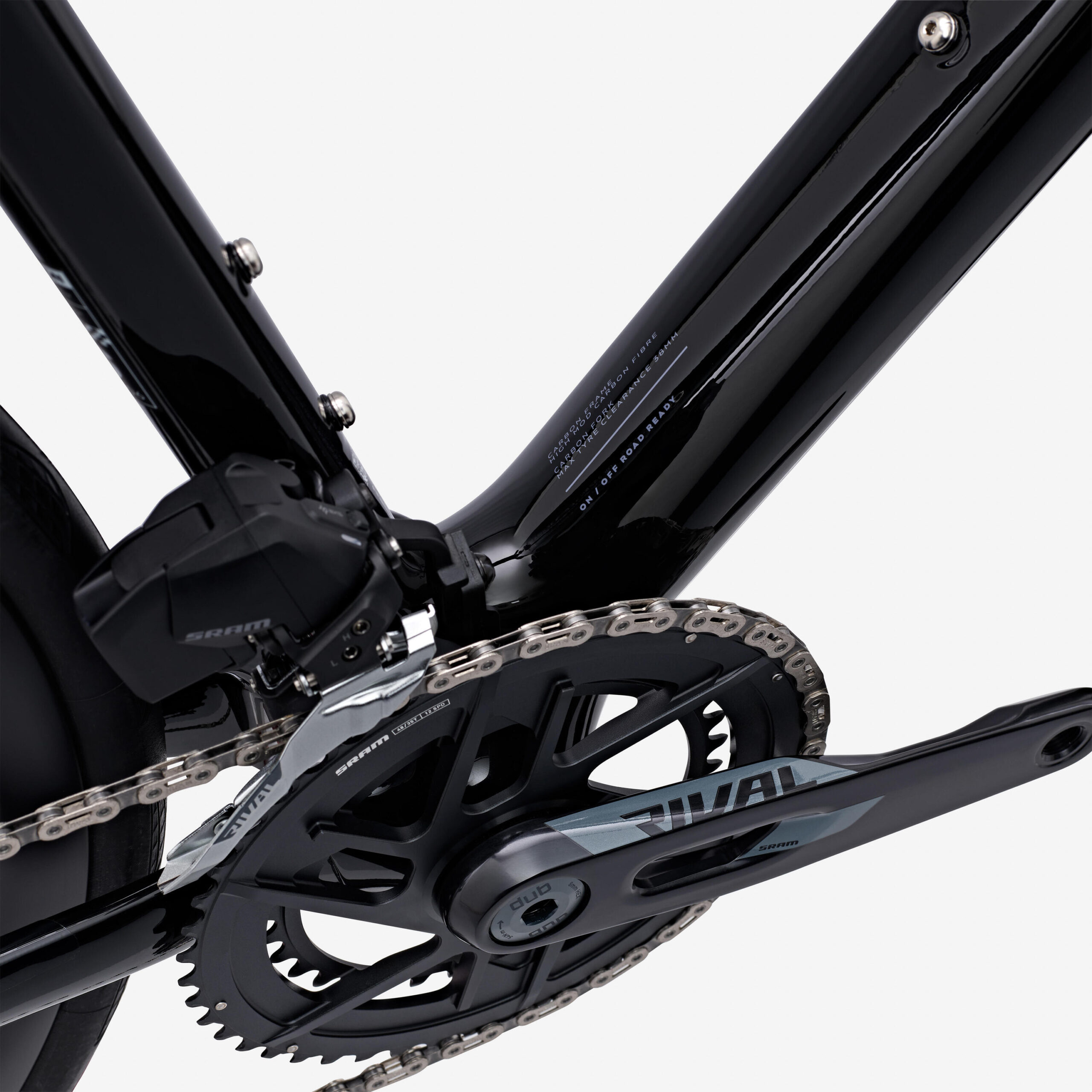 Vélo de route carbone SRAM Rival AXS E1 2x12v, EDR CF noir – Image 9