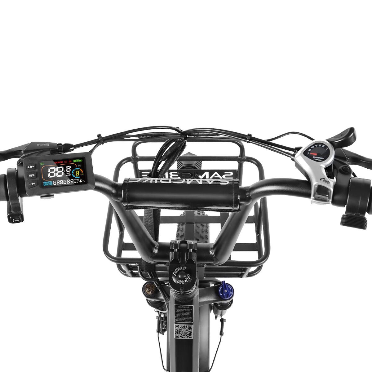 Vélo électrique pliant Samebike C05 Pro avec panier et batterie 36V13AH – Image 3