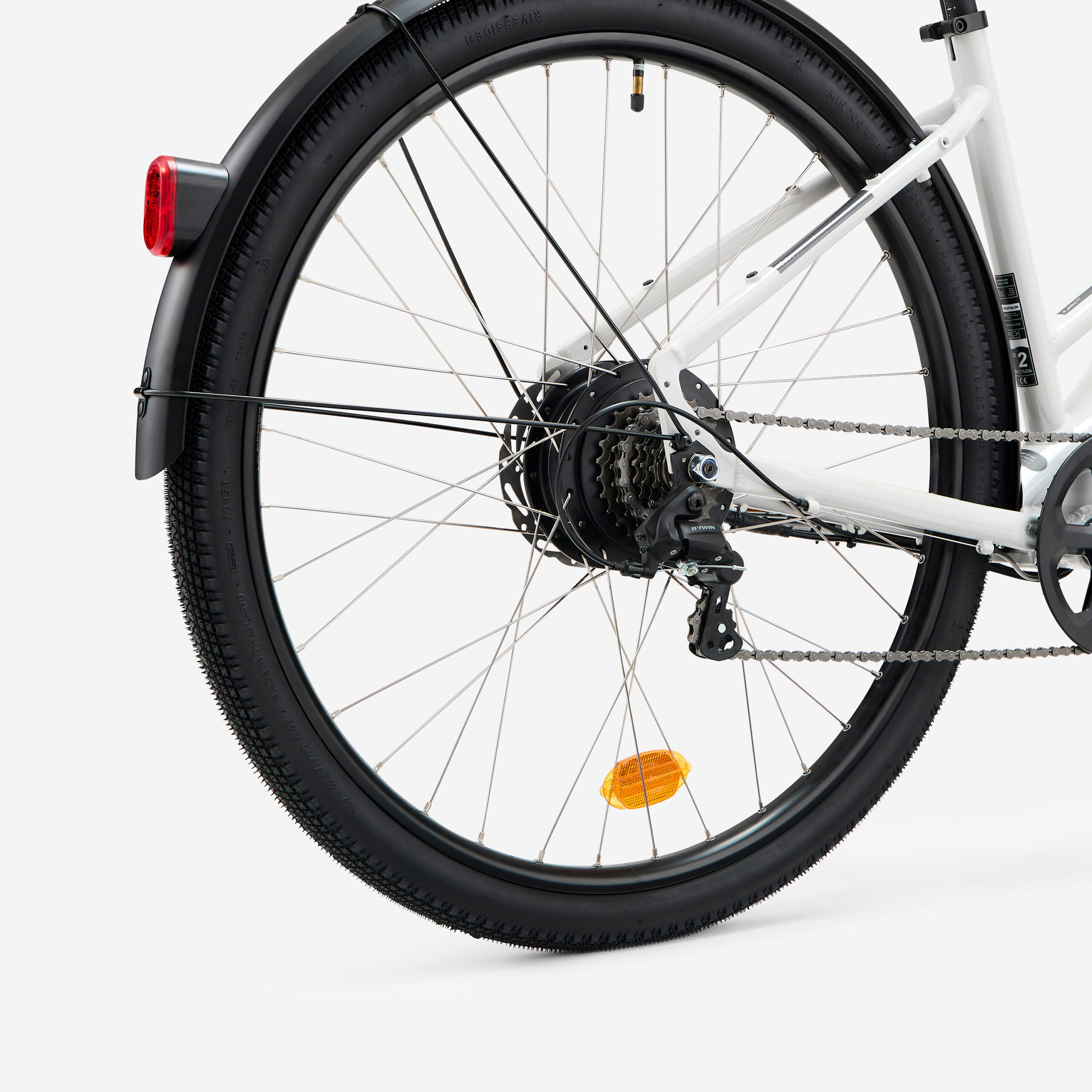 Vélo tout chemin électrique cadre bas, e-actv 100 gris perle – Image 3