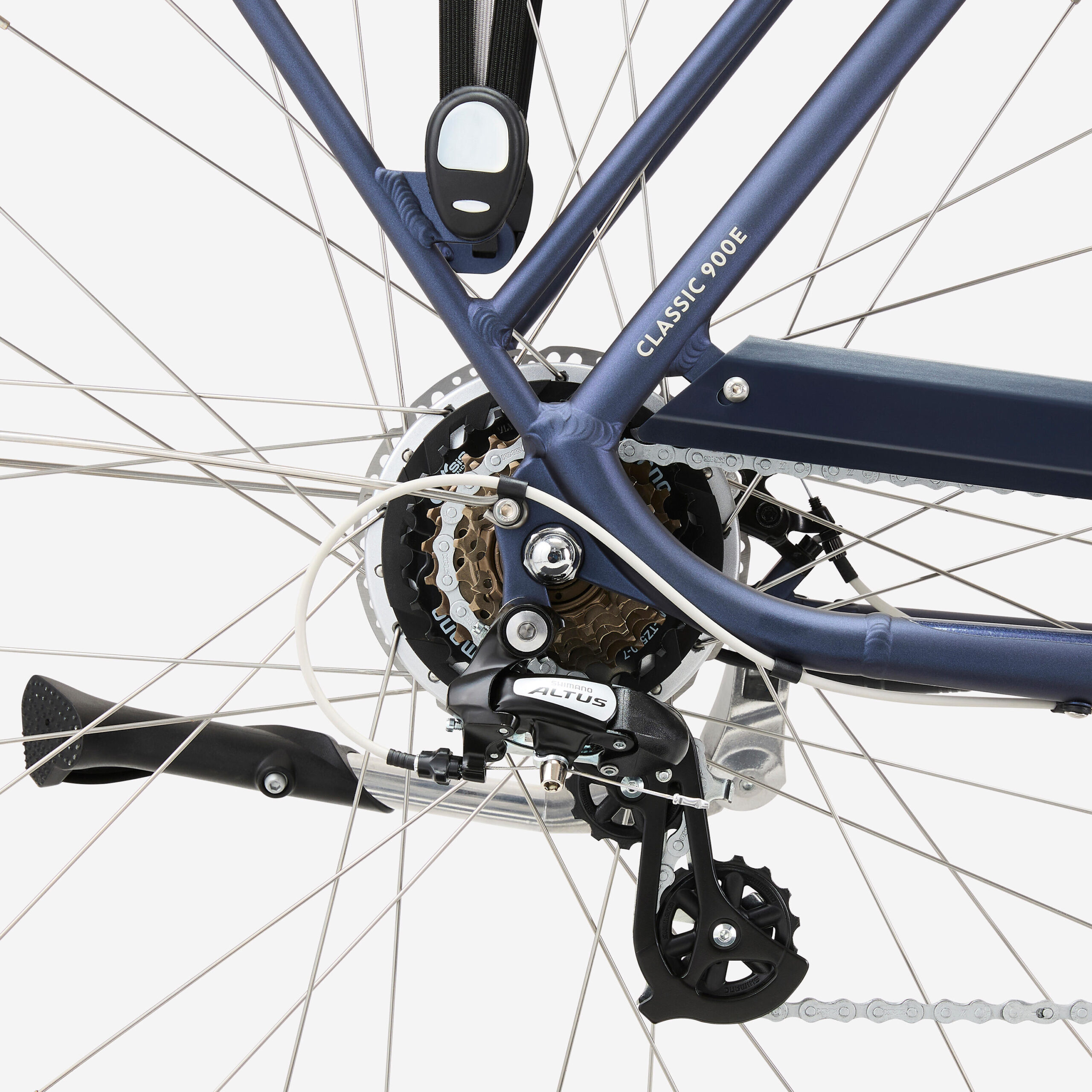 Vélo de ville électrique elops 900 cadre haut bleu marine – Image 3