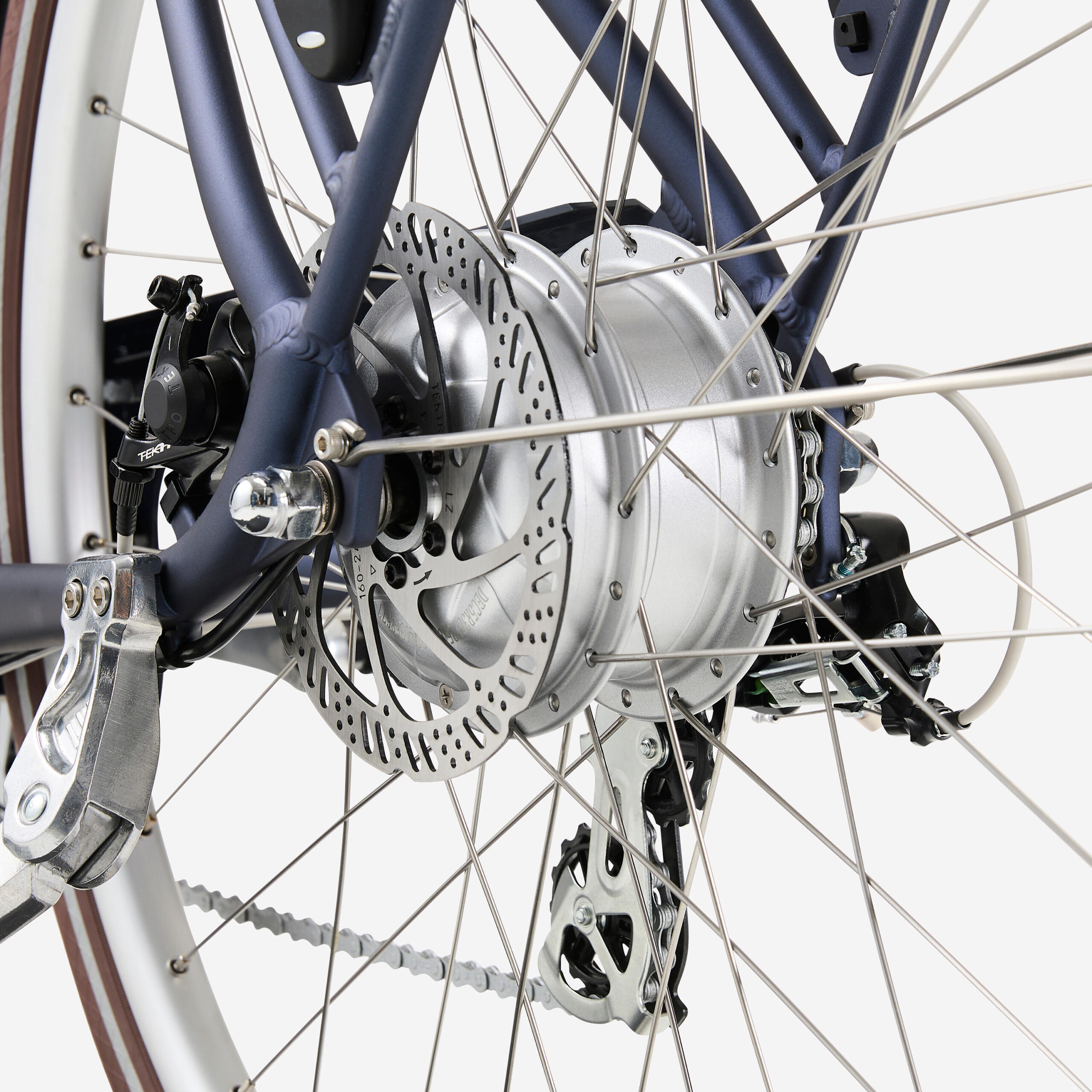 Vélo de ville électrique elops 900 cadre haut bleu marine – Image 4