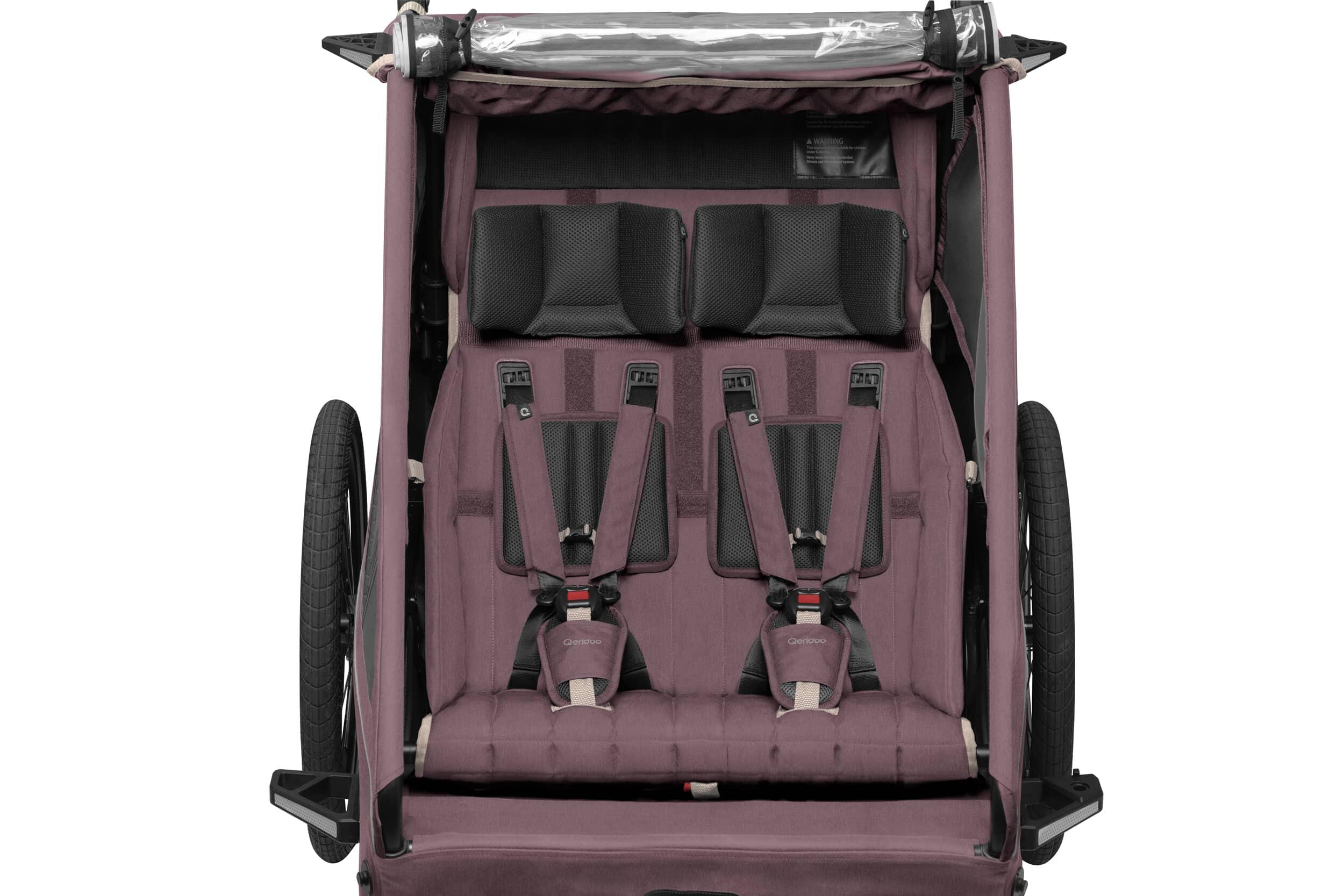 Remorque vélo Qeridoo Kidgoo 2 Wildberry Violet – Image 2