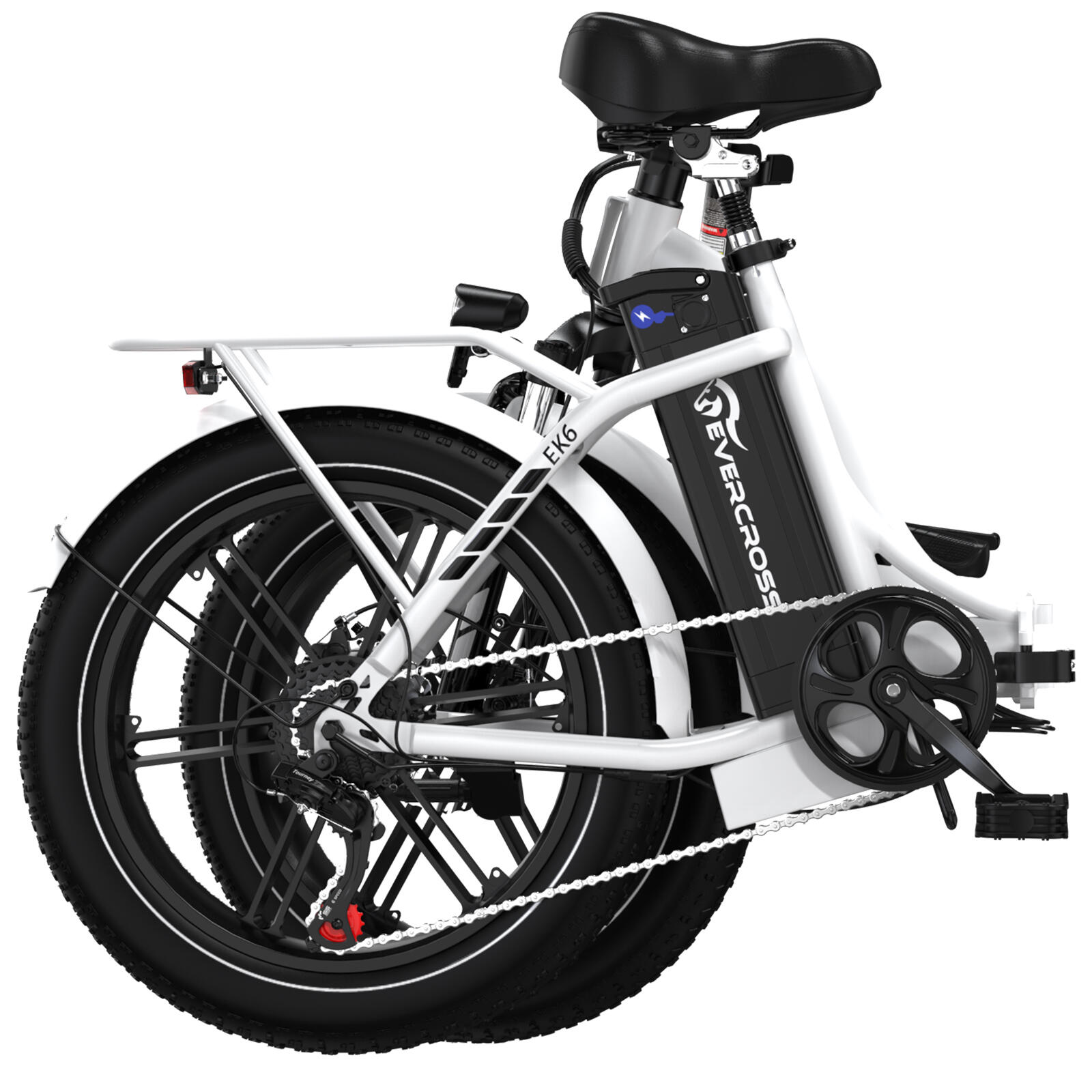 Vélo électrique pliable Adulte Fat tire 20*4.0 Batterie 13Ah- EK6 Blanc
