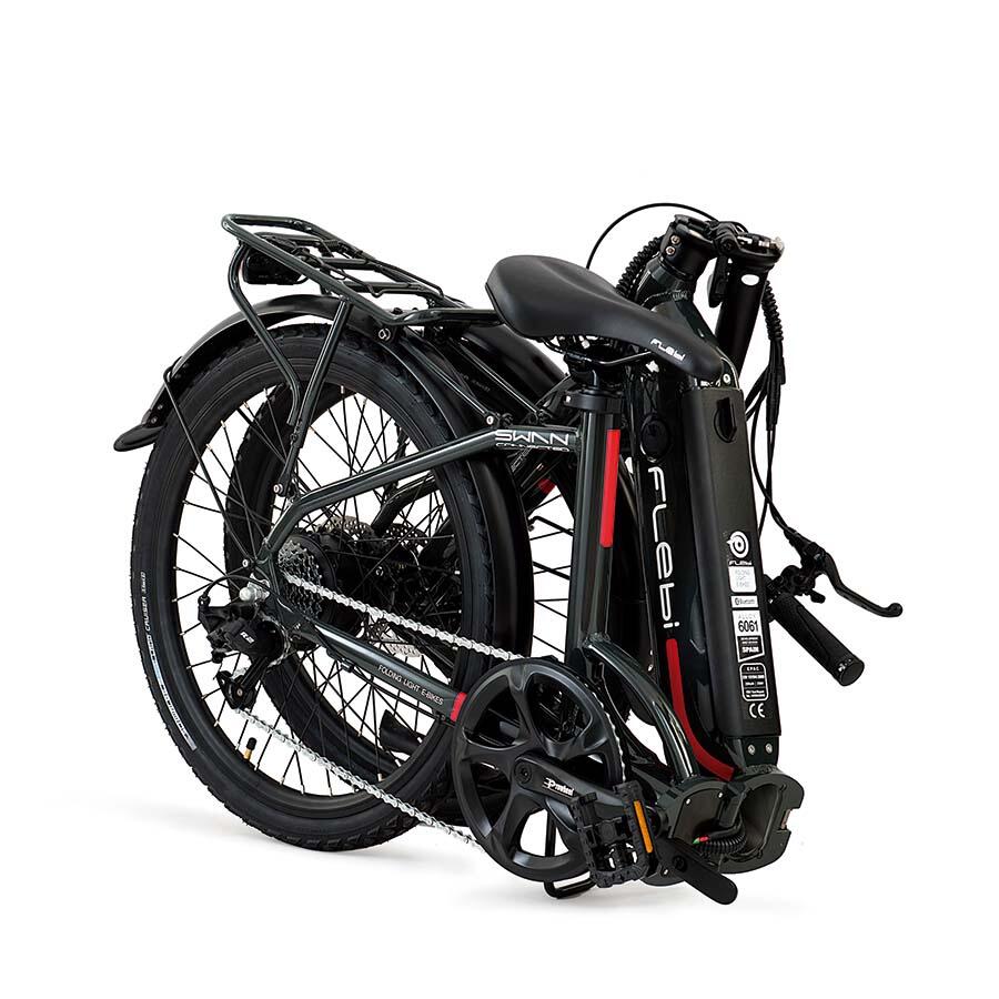 Vélo de ville électrique pliant Swan 24" grey | Autonomie 70km - Batterie 10.4Ah