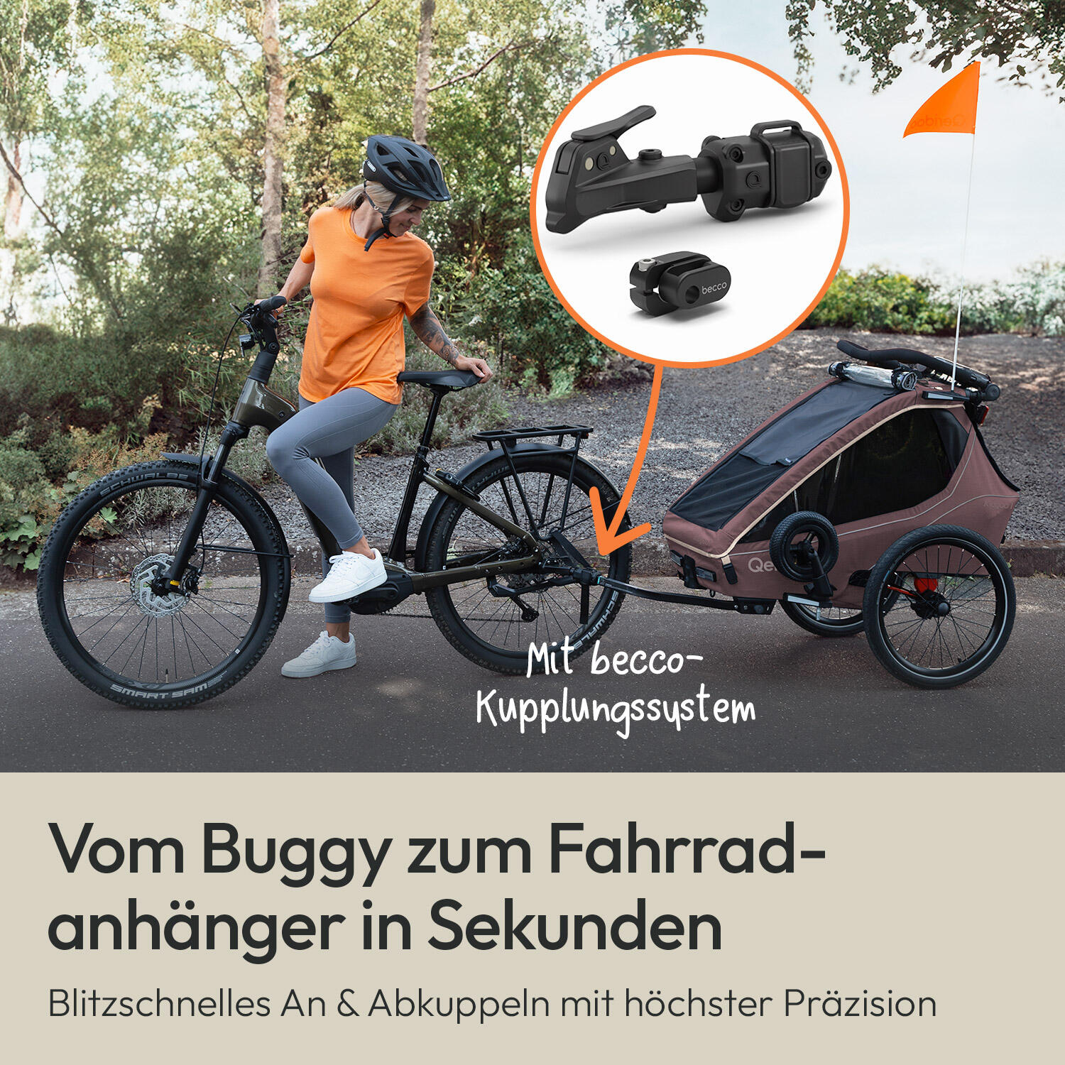 Remorque vélo Qeridoo Kidgoo 1 Widberry Violet – Image 3