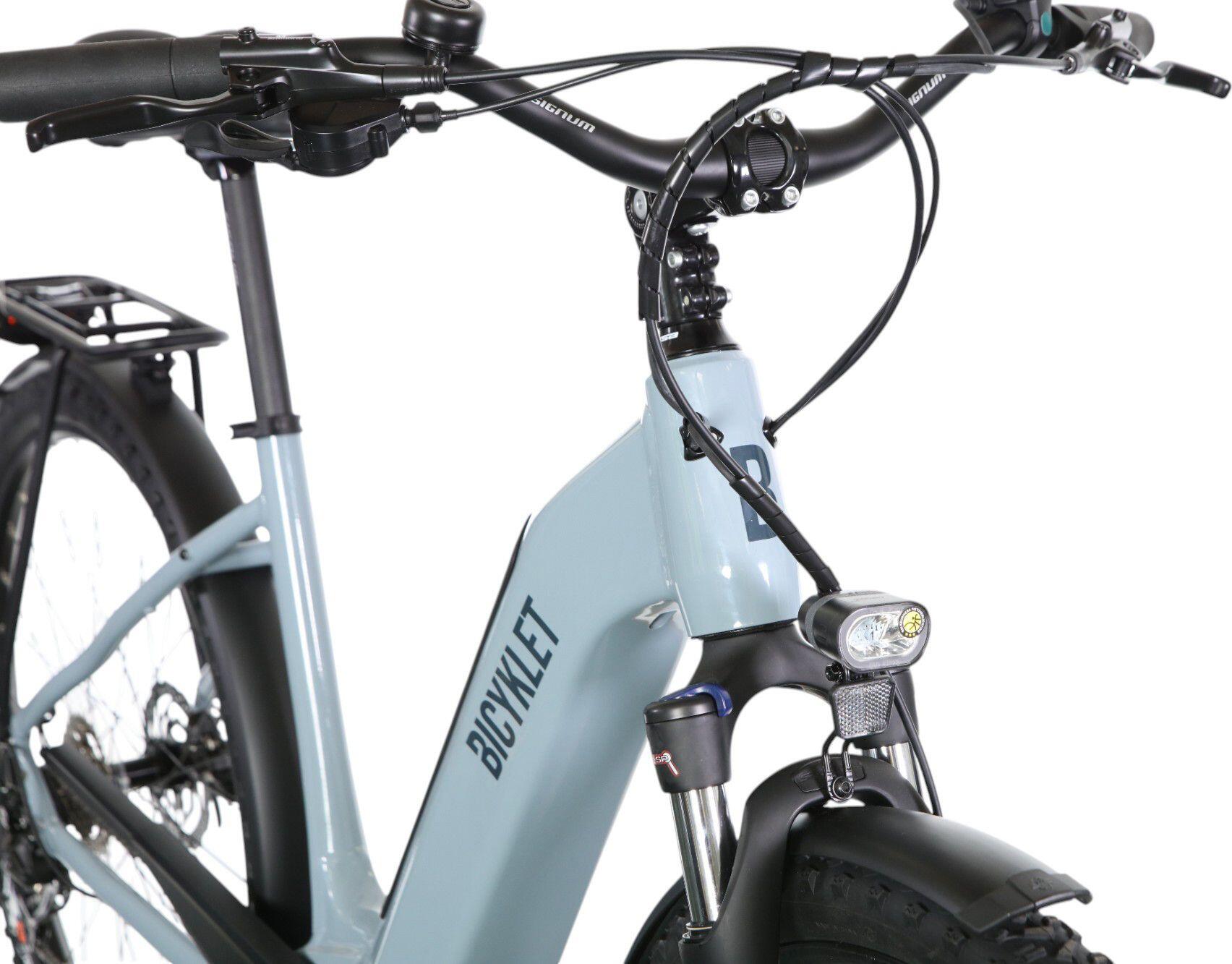 VTC Électrique Bicyklet Lucien Shimano Alivio 9V 400 Wh 29'' Bleu Givré – Image 3