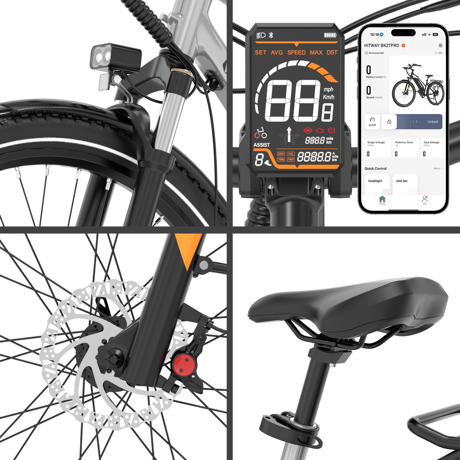 Vélo de Ville Électrique 28" Batterie Samsung 768Wh BK27PRO APP NFC – Image 5