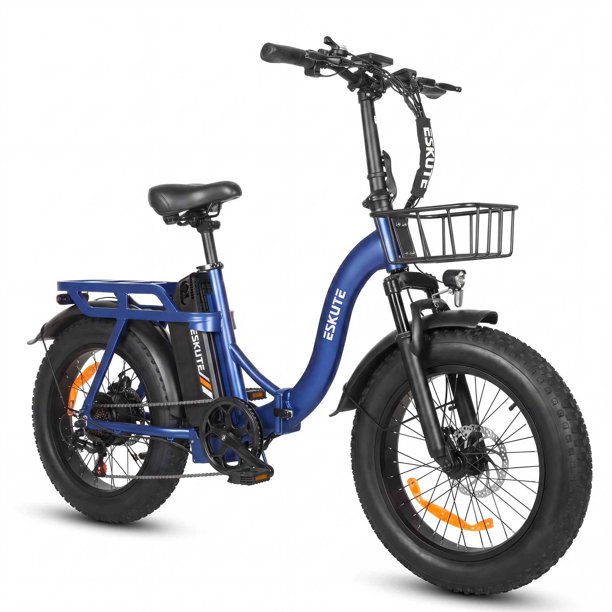 Vélo électrique pliant ESKUTE D202 avec panier avant et batterie 48 V 20,8 Ah – Image 2