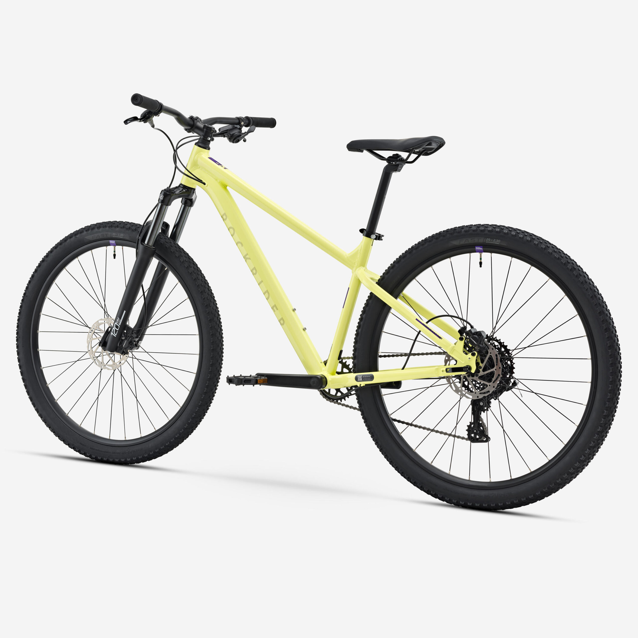 Vélo VTT randonnée semi-rigide 29" cadre aluminium, EXPL 140 jaune